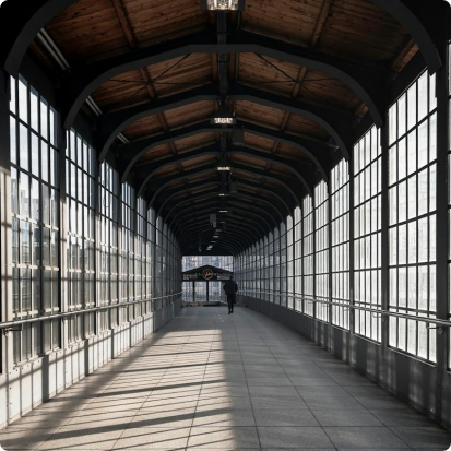 Tunnel with morning light